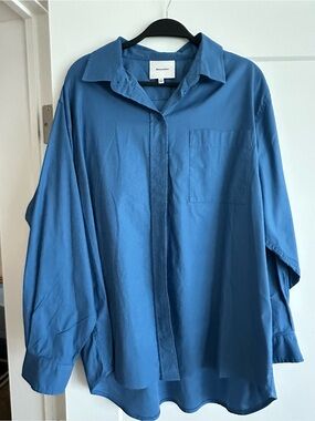 Reformation Oversized Blue Button-Down Shirt